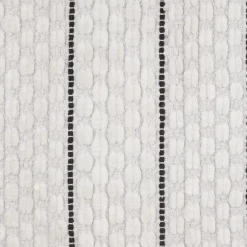 White Bathmat with Black Stripes