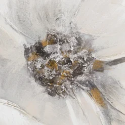 White Blossom Printed Canvas with Gel-Embellishments
