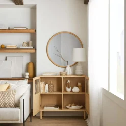 White Ceramic Oval Vase with Rope on Handles