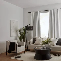 White Chita Back Tab Blackout Curtain