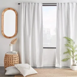White Dayni Blackout Back-Tab Curtain