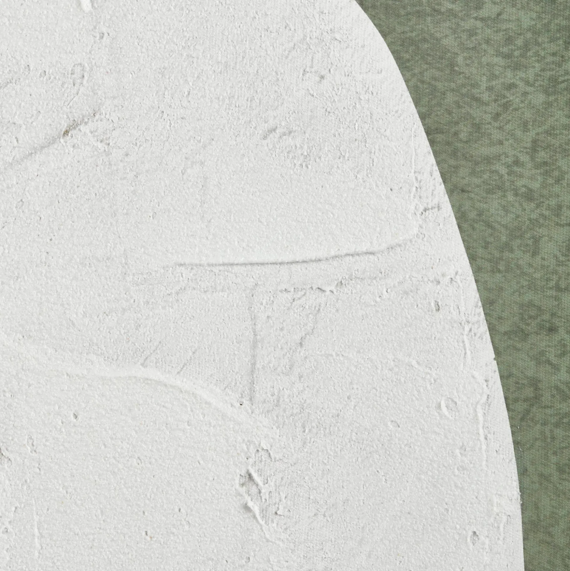 White Form on Green Framed Art