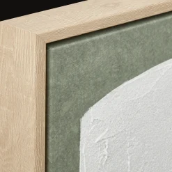 White Form on Green Framed Art