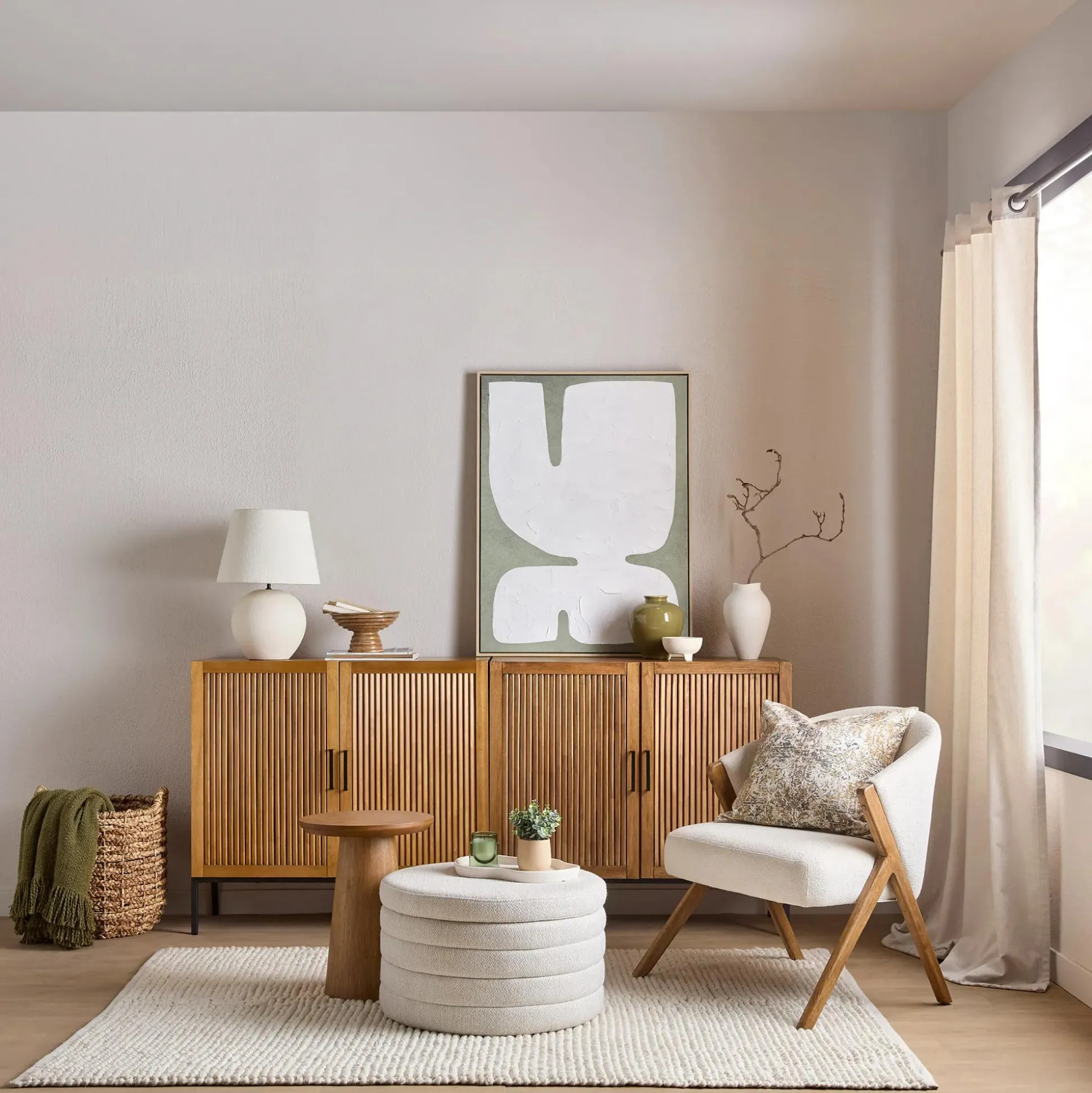 White Form on Green Framed Art