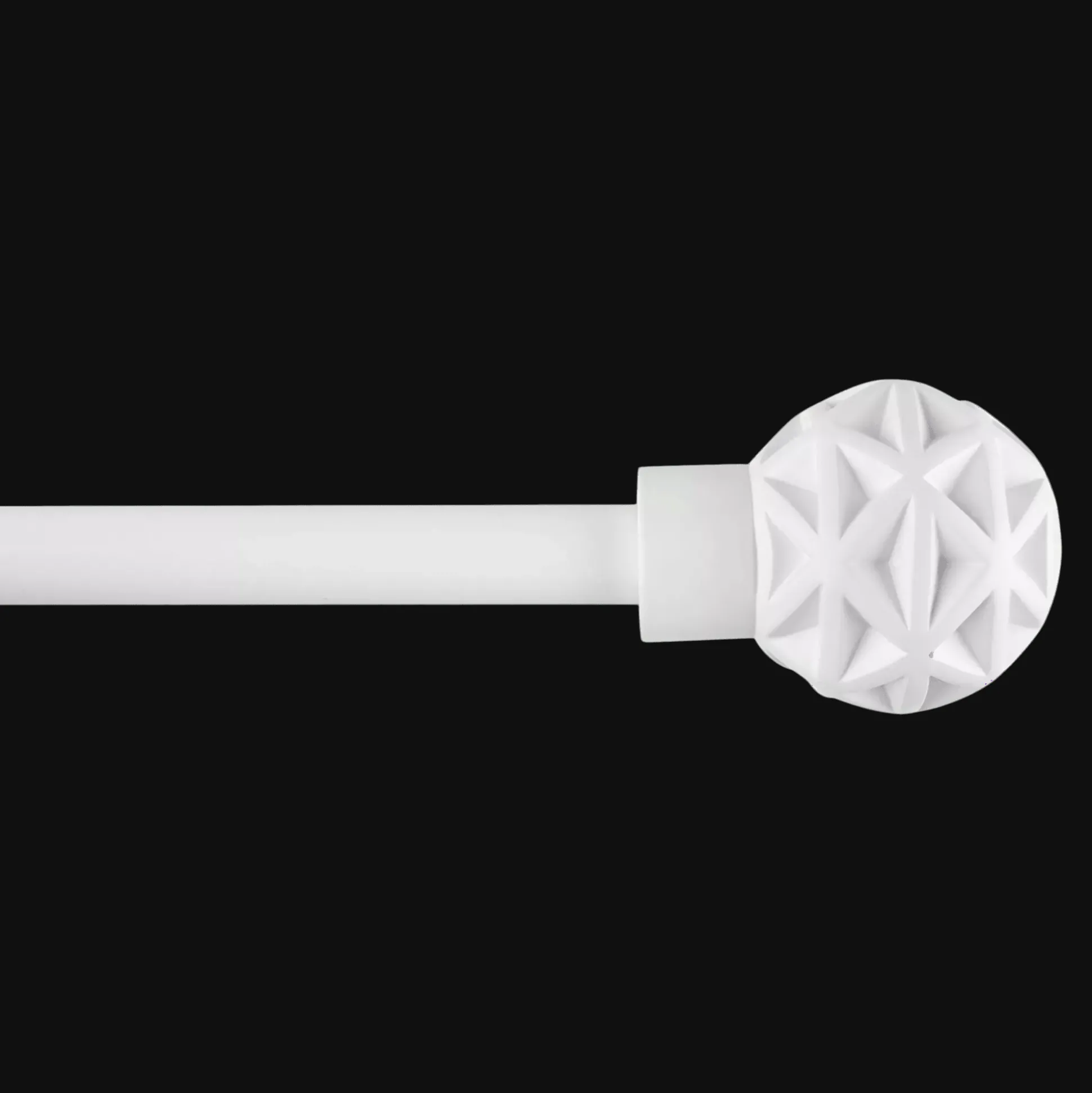 White Geometric Curtain Rod Set - Diameter 13/16mm