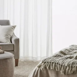 White Gusta Embroidered Curtain