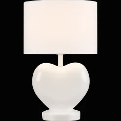 White Heart Shaped Table Lamp