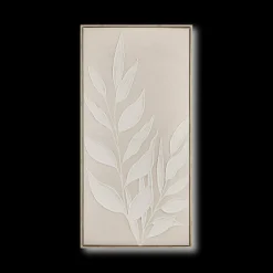 White Leaves Framed Art