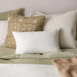 White Lindy Lumbar Decorative Pillow