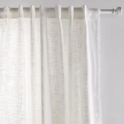 White Nuk Back-Tab/Rod-Pocket Curtain