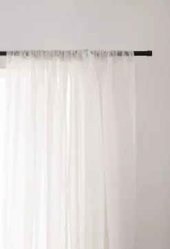 White Rod Pocket Sheer Curtain