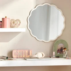 White Scalloped Mirror