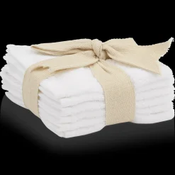 White Set of 6 Large Washcloths