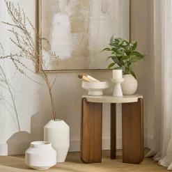 White Short Ribbed Candle