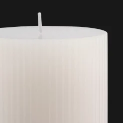 White Tall Ribbed Candle