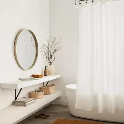 White Waffy Essential Shower Curtain