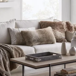 Wolf Faux Fur Decorative Lumbar Pillow