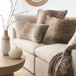 Wolf Faux Fur Decorative Lumbar Pillow