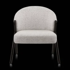 Wood and Fabric Accent Chair