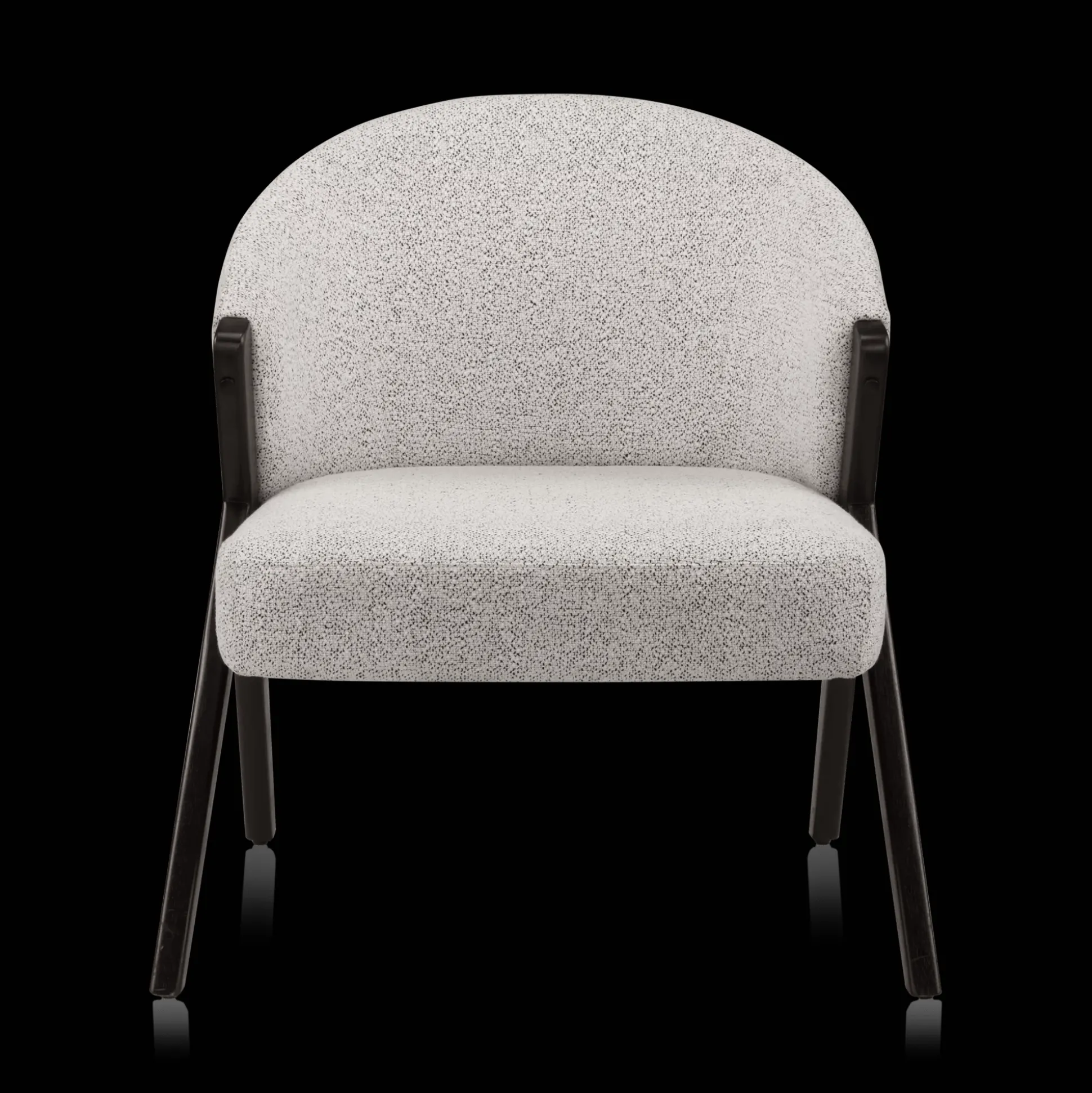 Wood and Fabric Accent Chair