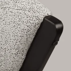 Wood and Fabric Accent Chair