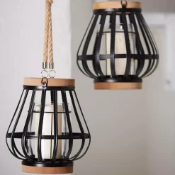 Wood-Like & Metal Lantern