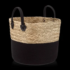 Woven Seagrass and Cotton Rope Basket